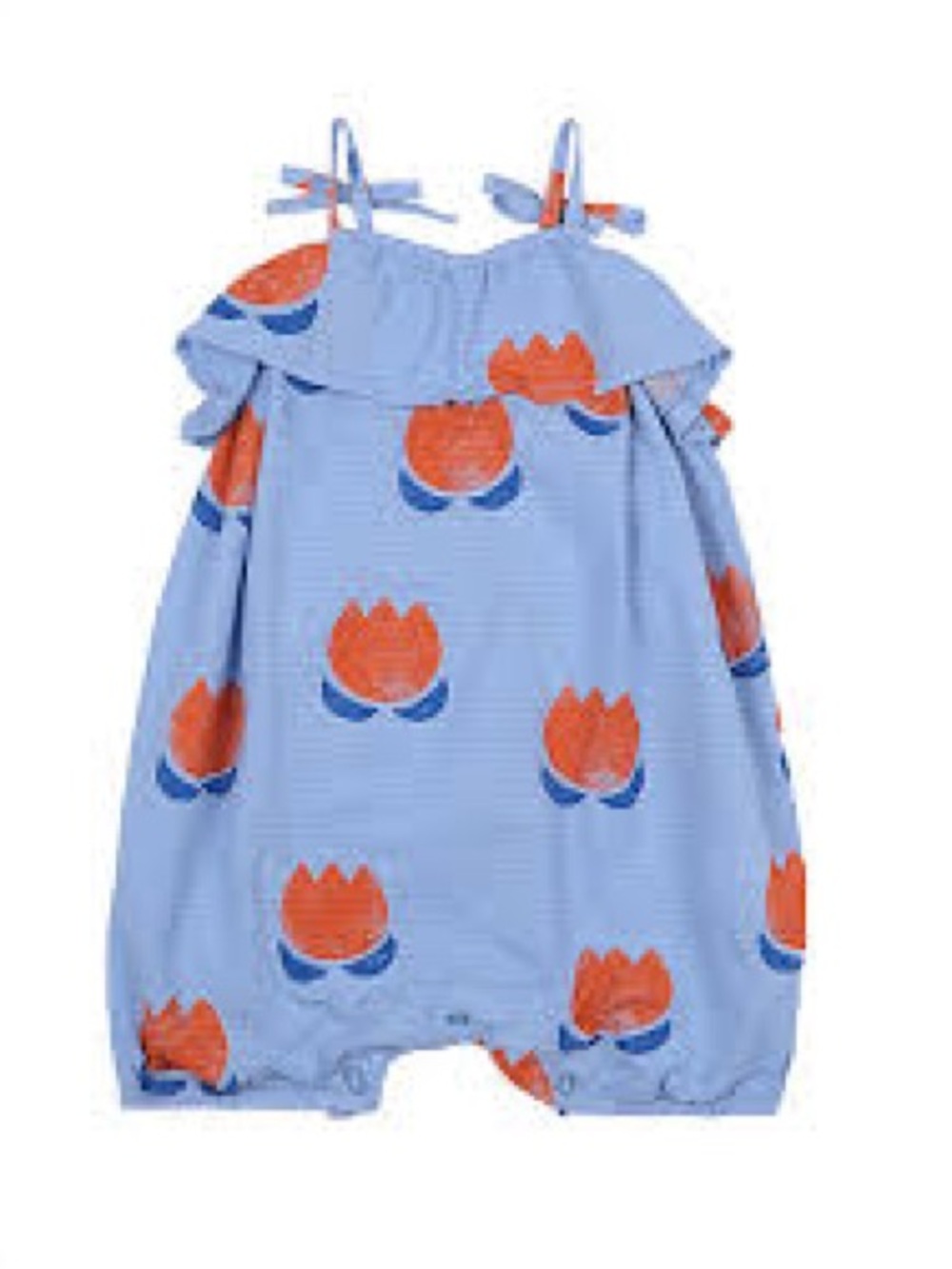 Bobo Choses Tulip Print Organic Cotton Bubble Romper 18-24 Months Blue